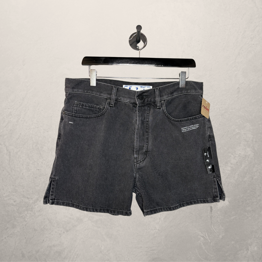 Off White grey wash high waist shorts 27
