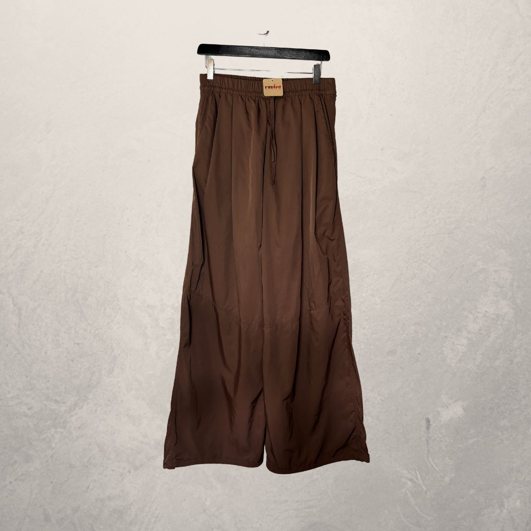 &Other stories brown nylon parachute trousers 36