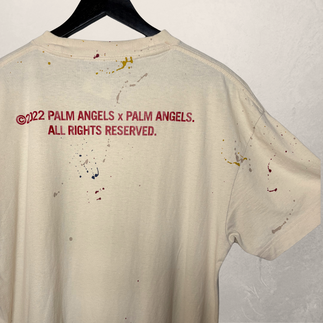 Palm Angels cream/red graphic t-shirt L