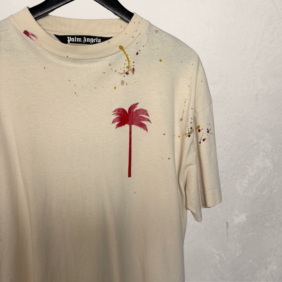 Palm Angels cream/red graphic t-shirt L