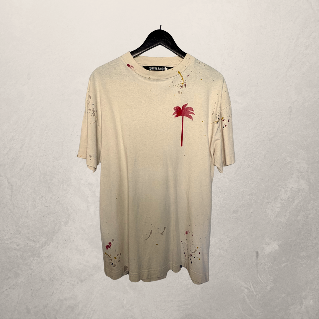 Palm Angels cream/red graphic t-shirt L