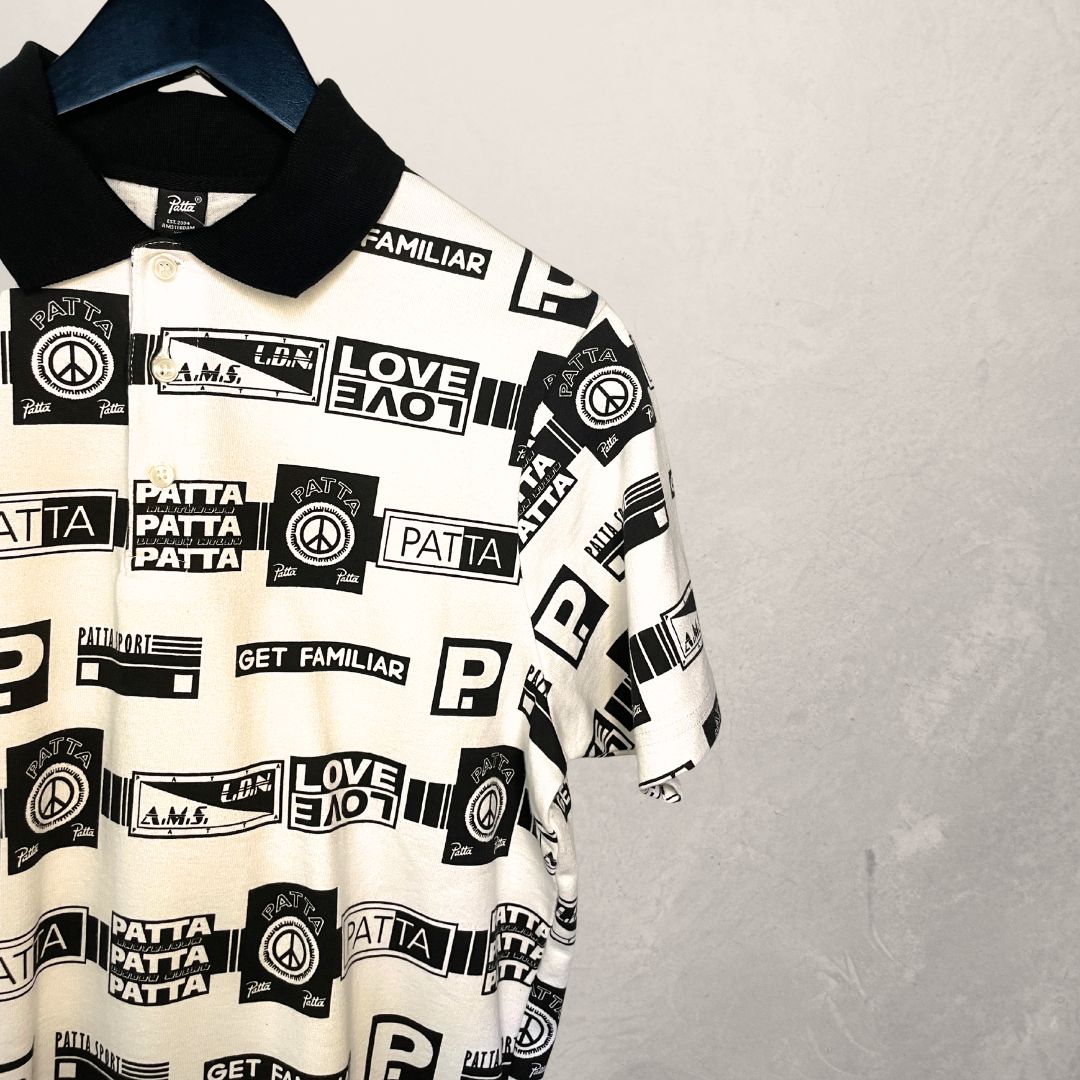 Patta wit logo poloshirt S