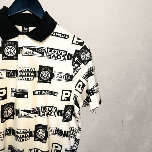 Patta wit logo poloshirt S