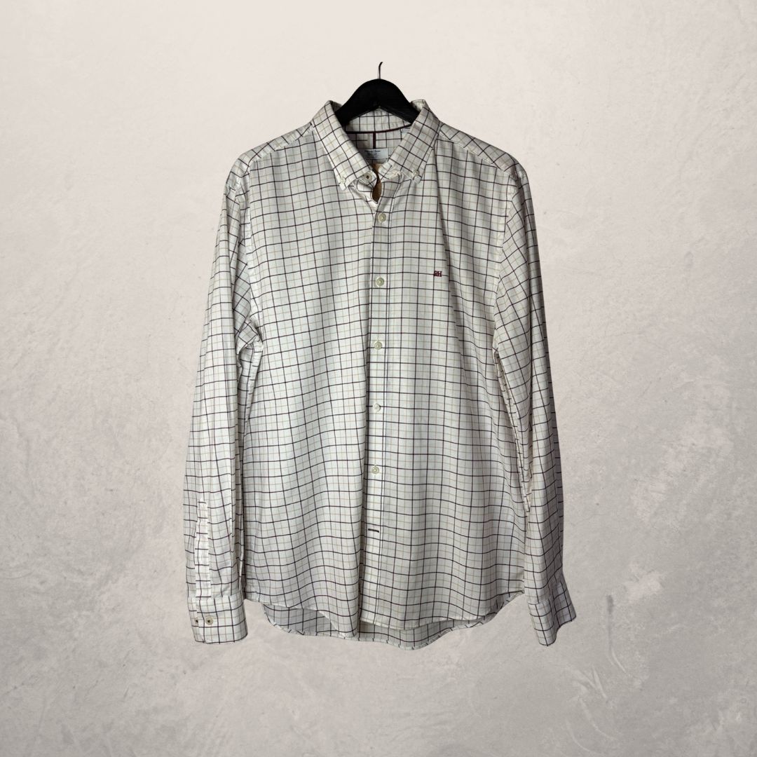 Pedro del Hierro white/brown shirt L