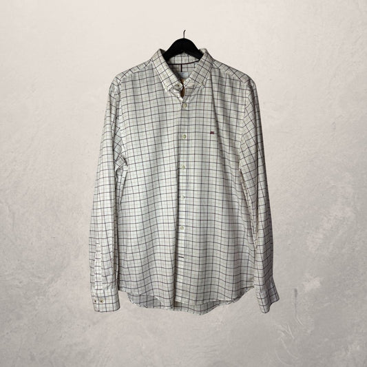 Pedro del Hierro white/brown shirt L