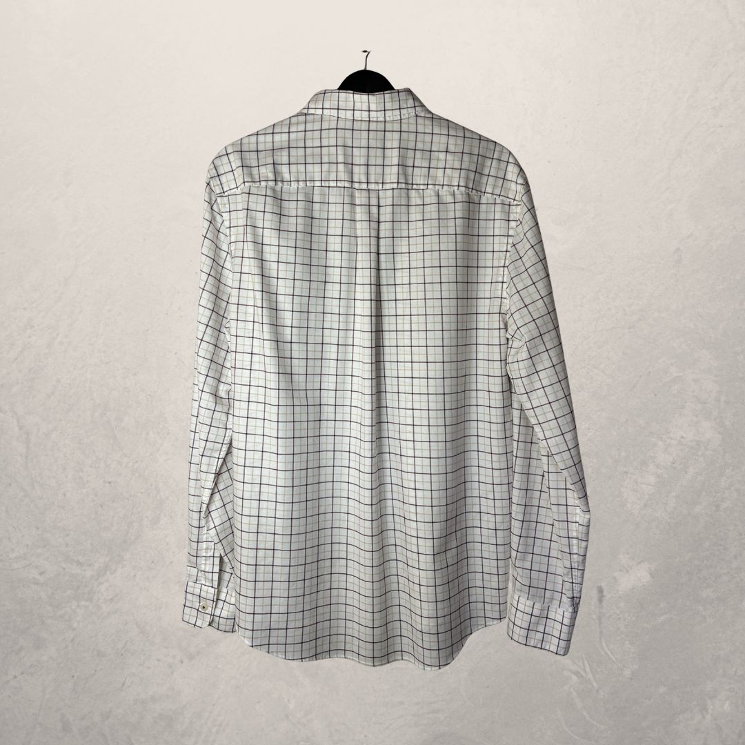 Pedro del Hierro white/brown shirt L