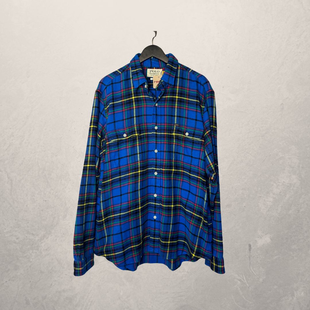 Polo Ralph Lauren blauw geruit flanel XL
