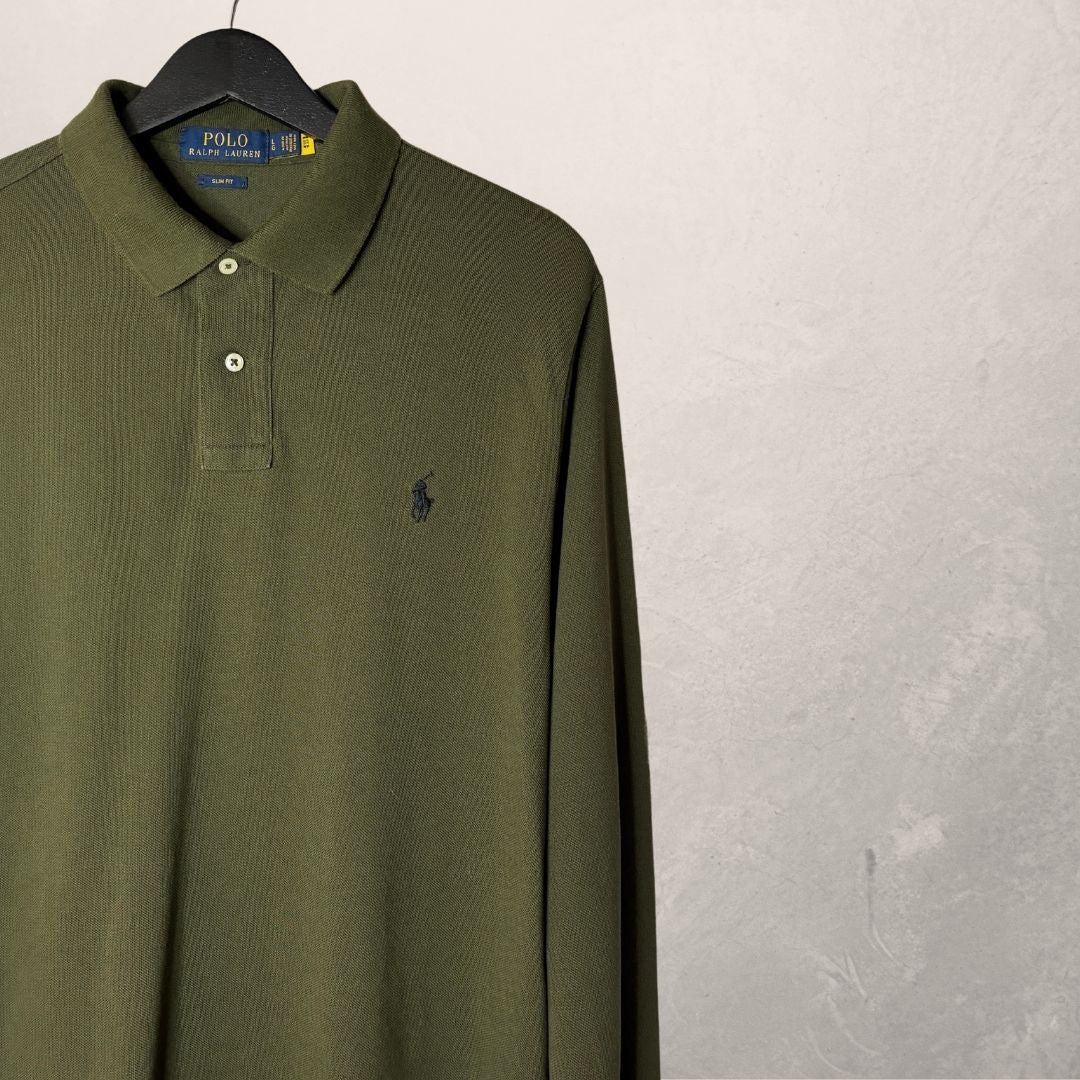 Polo Ralph Lauren khaki longsleeve polo L