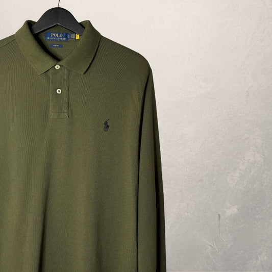 Polo Ralph Lauren khaki longsleeve polo L