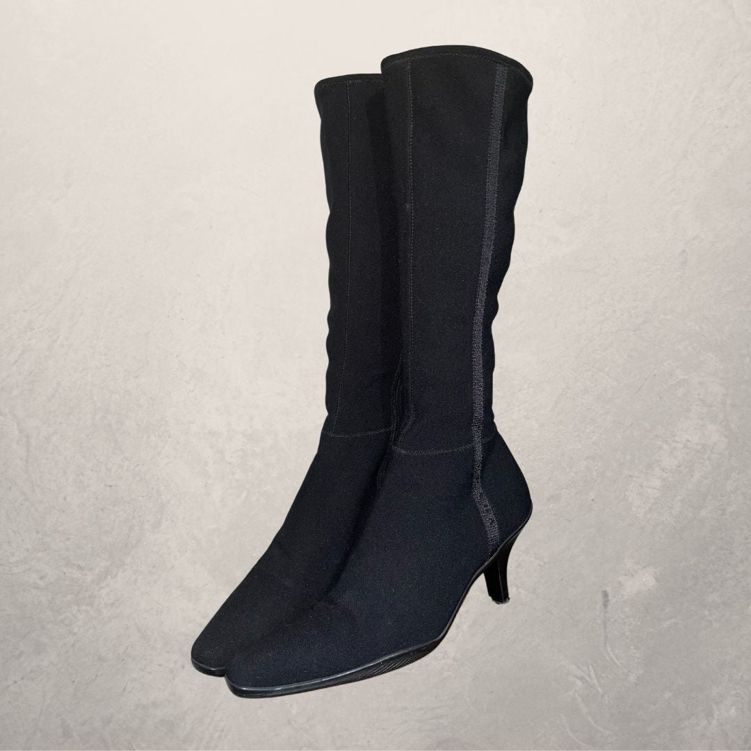 Prada black knit boots 39