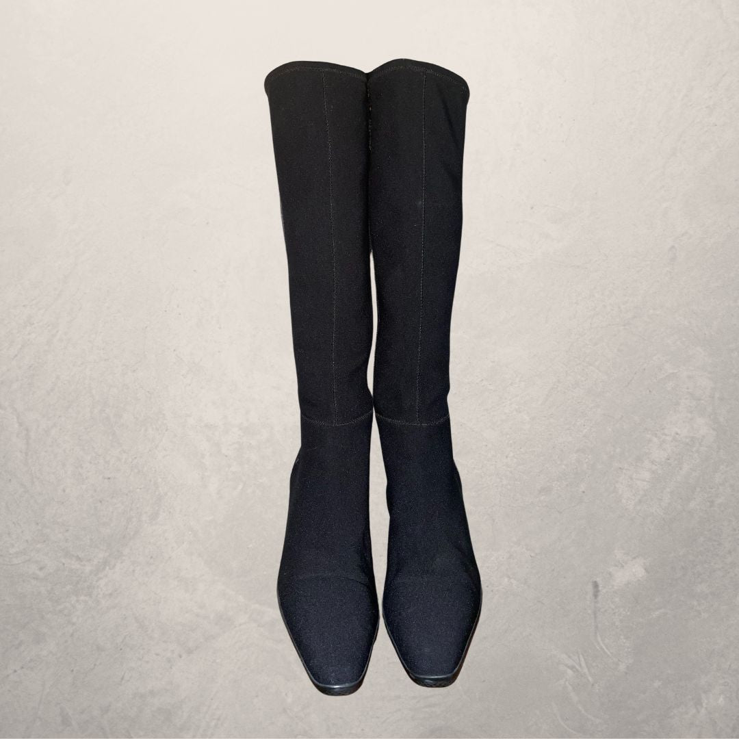 Prada black knit boots 39