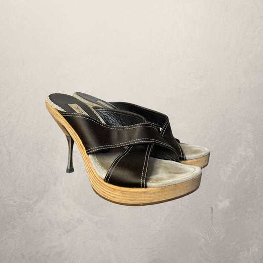 Prada dark brown heels 37,5