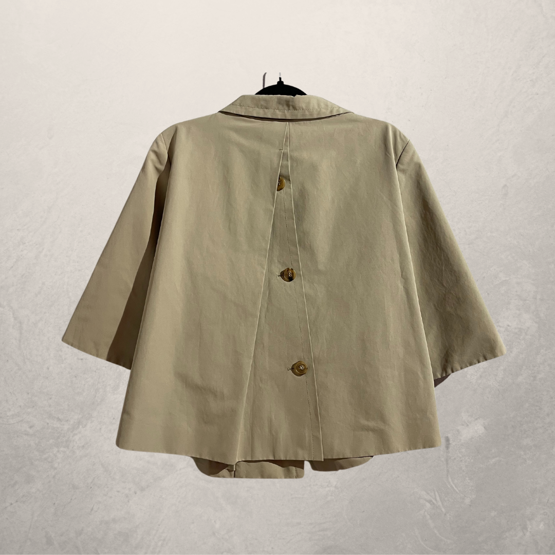 Prada sand cropped trench jacket S- Velvet Archive