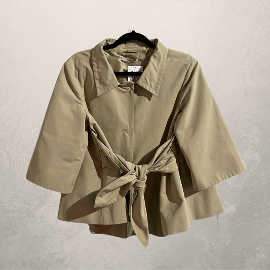 Prada sand cropped trench jacket S- Velvet Archive