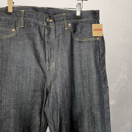 Raey donkerblauwe gecoate denim broek XXL