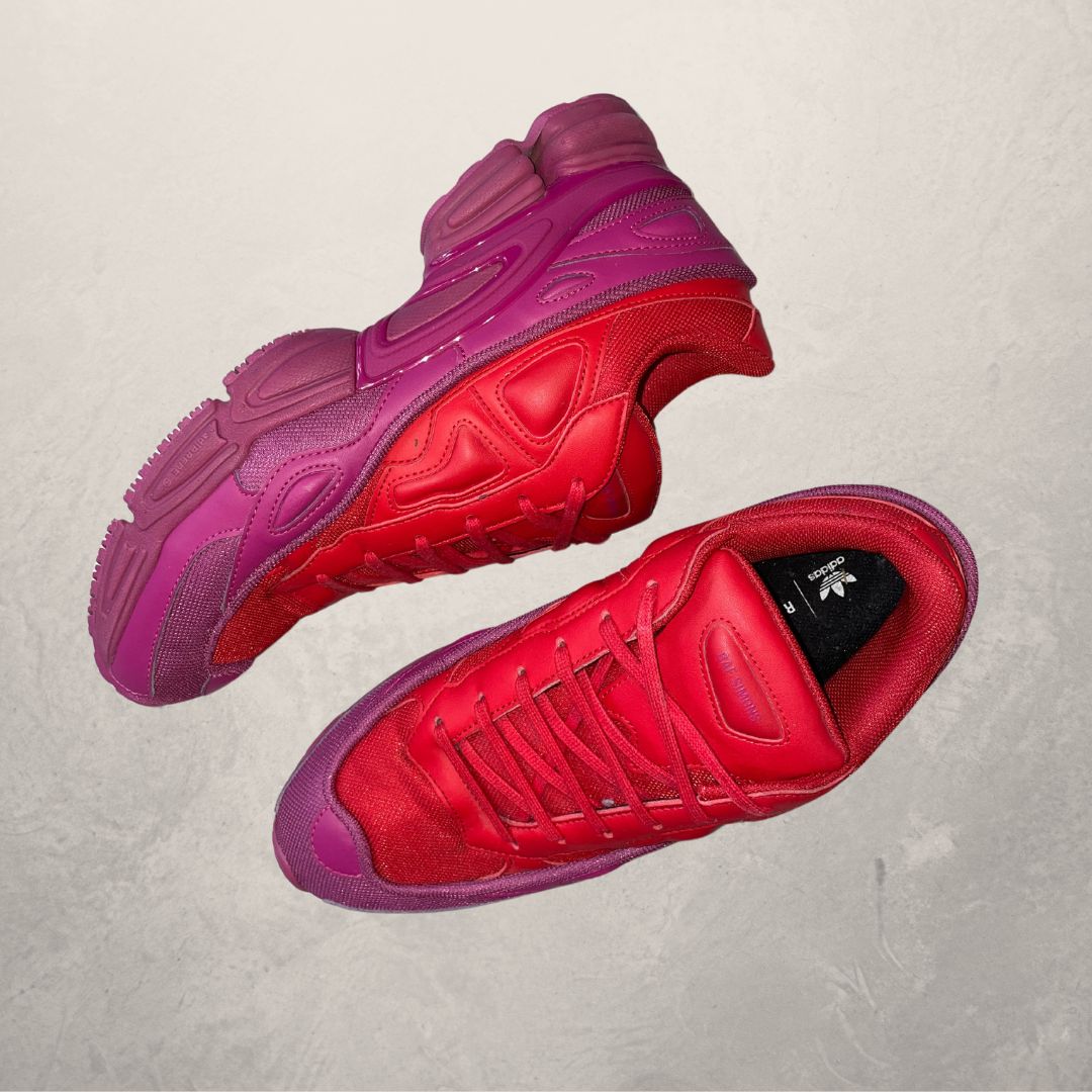 Raf Simons x Adidas Ozweego red leather sneakers 45.5