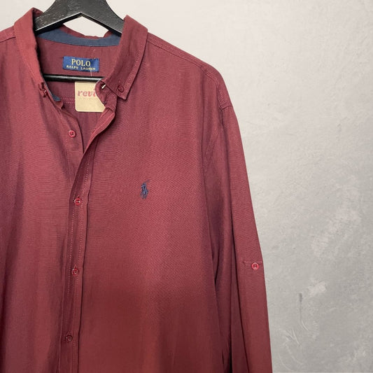 Ralph Lauren Maroon polo ls shirt L