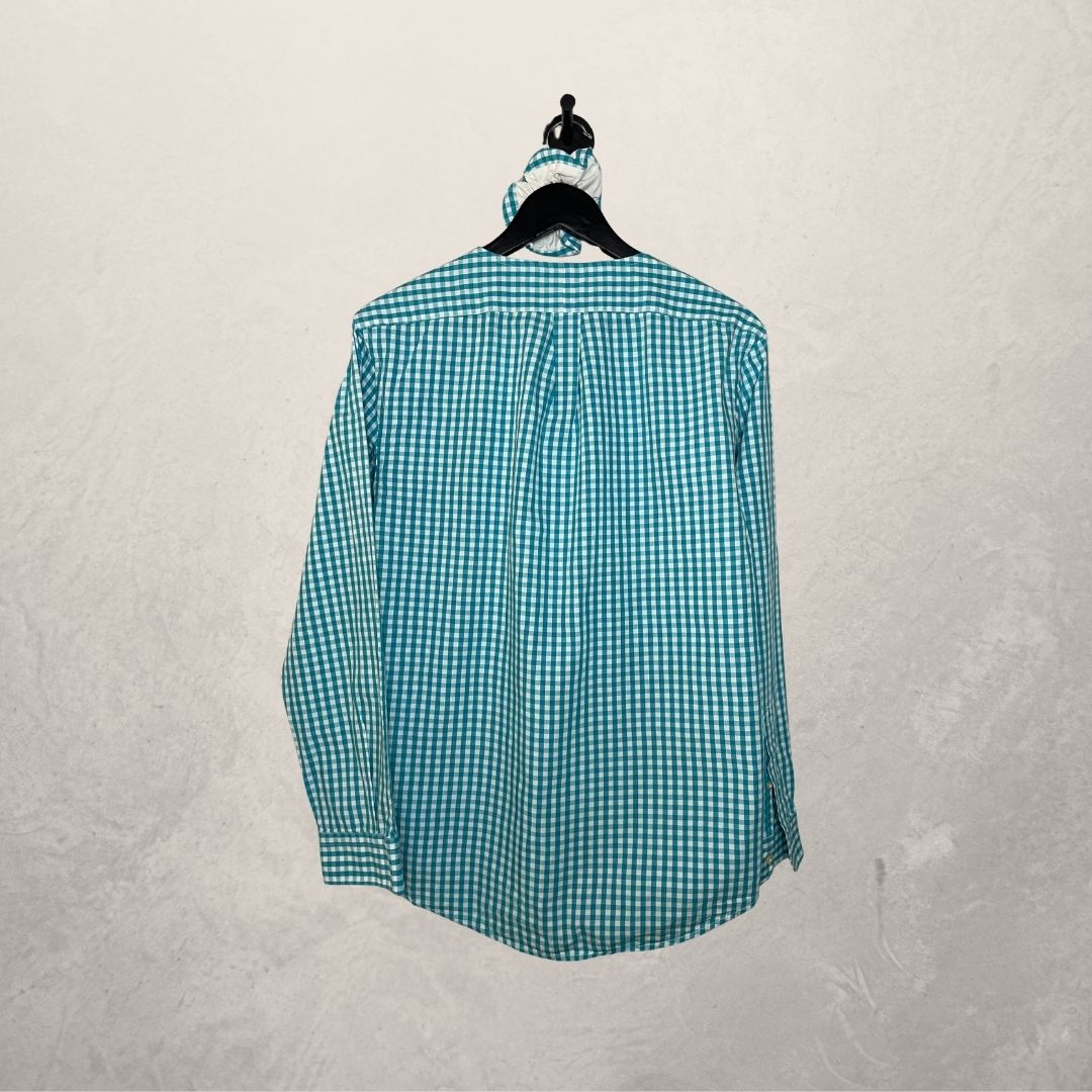 Ralph Lauren blauw geruit overhemd met stropdas L- By Mees.Makes