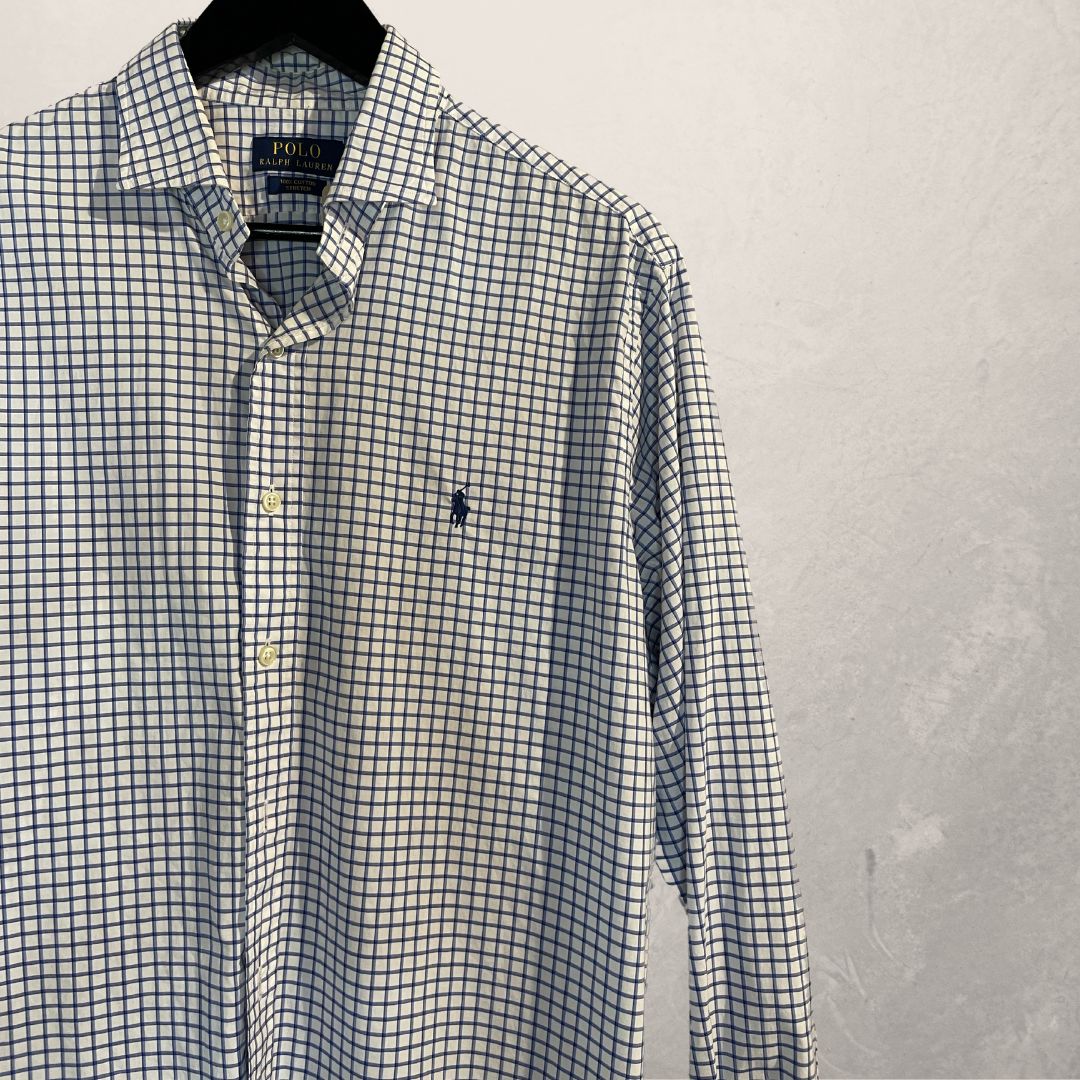 Ralph Lauren blue stripe ls shirt L