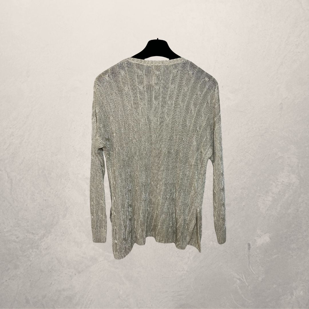 Ralph Lauren creme glitter knitted sweater M