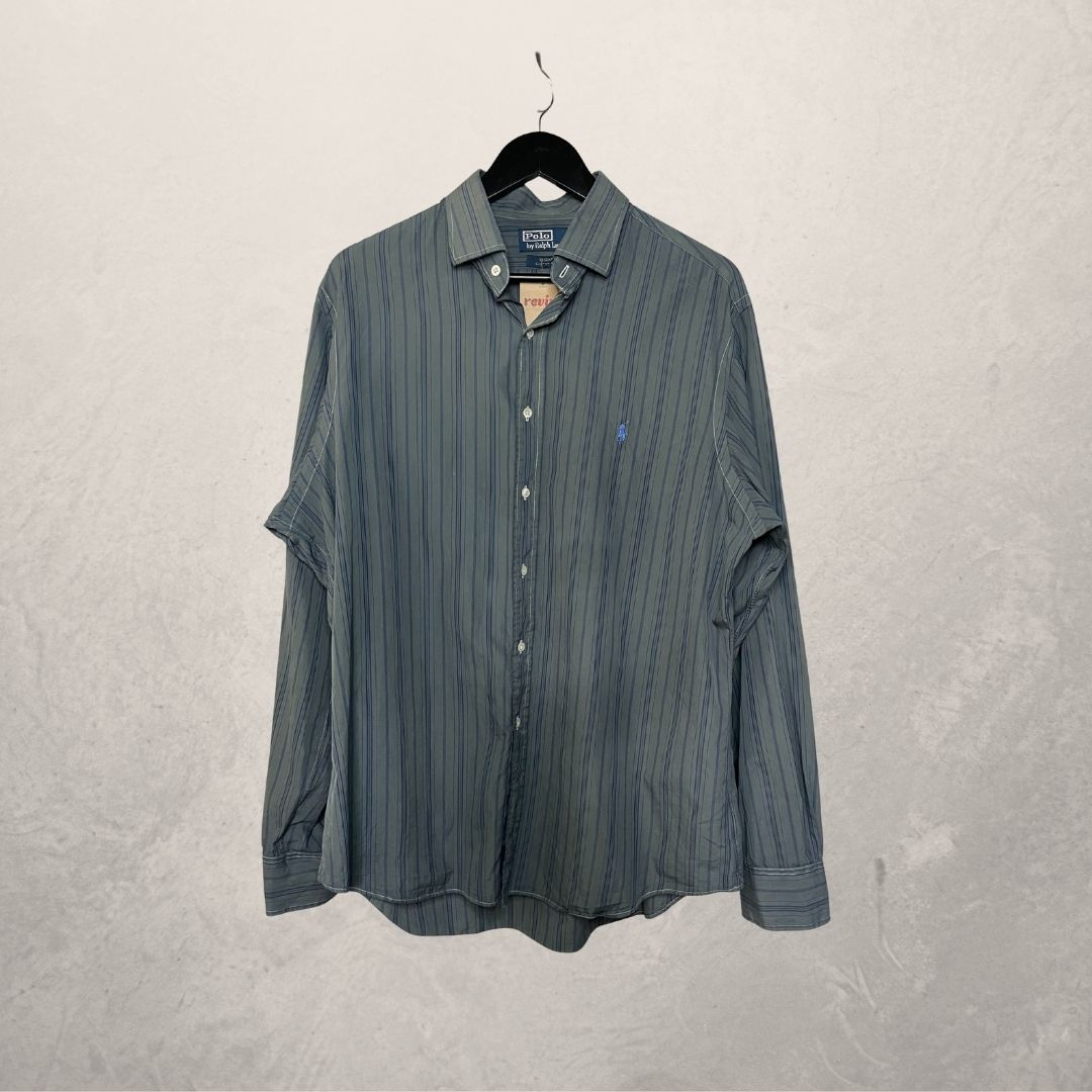 Ralph Lauren marineblauw gestreept overhemd XL