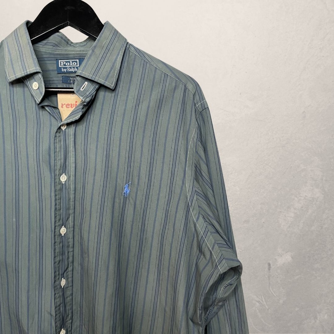 Ralph Lauren marineblauw gestreept overhemd XL