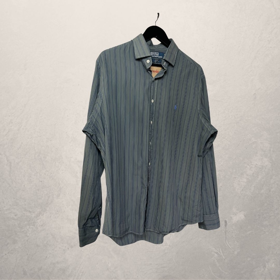 Ralph Lauren marineblauw gestreept overhemd XL