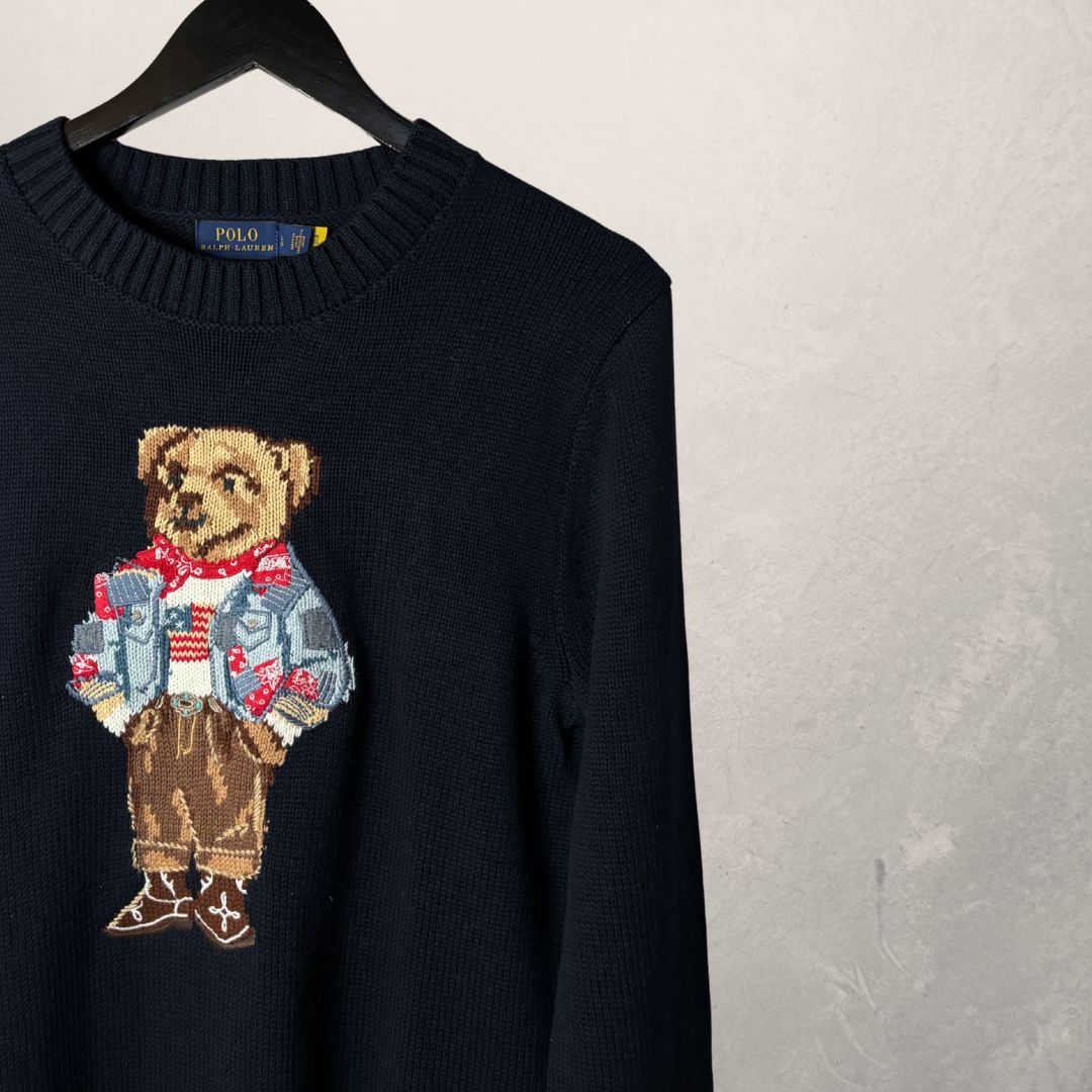 Ralph Lauren navy teddy jumper L