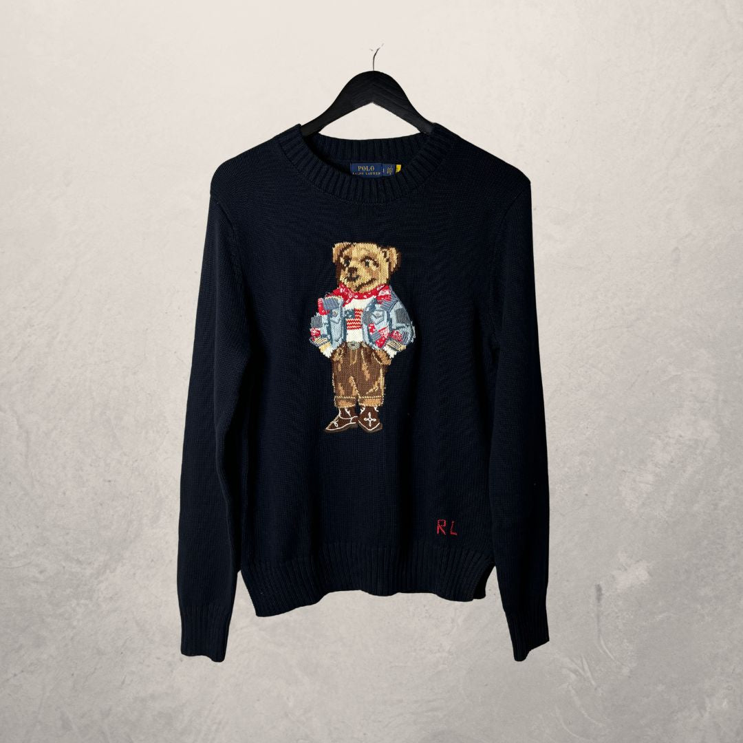 Ralph Lauren navy teddy jumper L