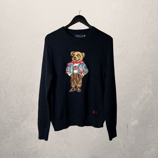 Ralph Lauren navy teddy jumper L