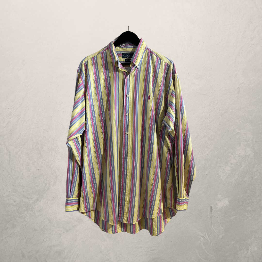 Ralph Lauren purple/pink striped ls shirt XL