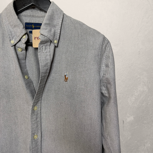 Ralph Lauren slim fit blauw chambrey overhemd lange mouwen M