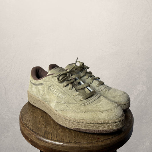 Reebok mushroom/utility brown suede club c 85 sneakers 44.5