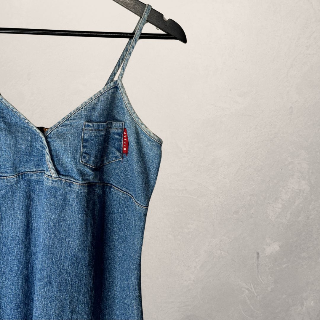Replay blue denim dress M