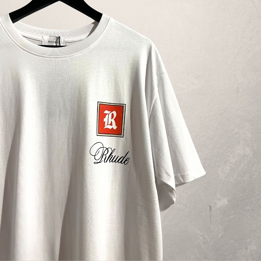 Rhude wit grafisch "Monaco" t-shirt L