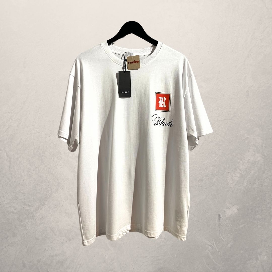 Rhude wit grafisch "Monaco" t-shirt L