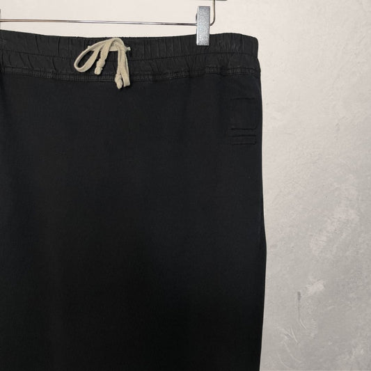 Rick Owen DRKSHDW zwarte fleece maxi-rok M/L