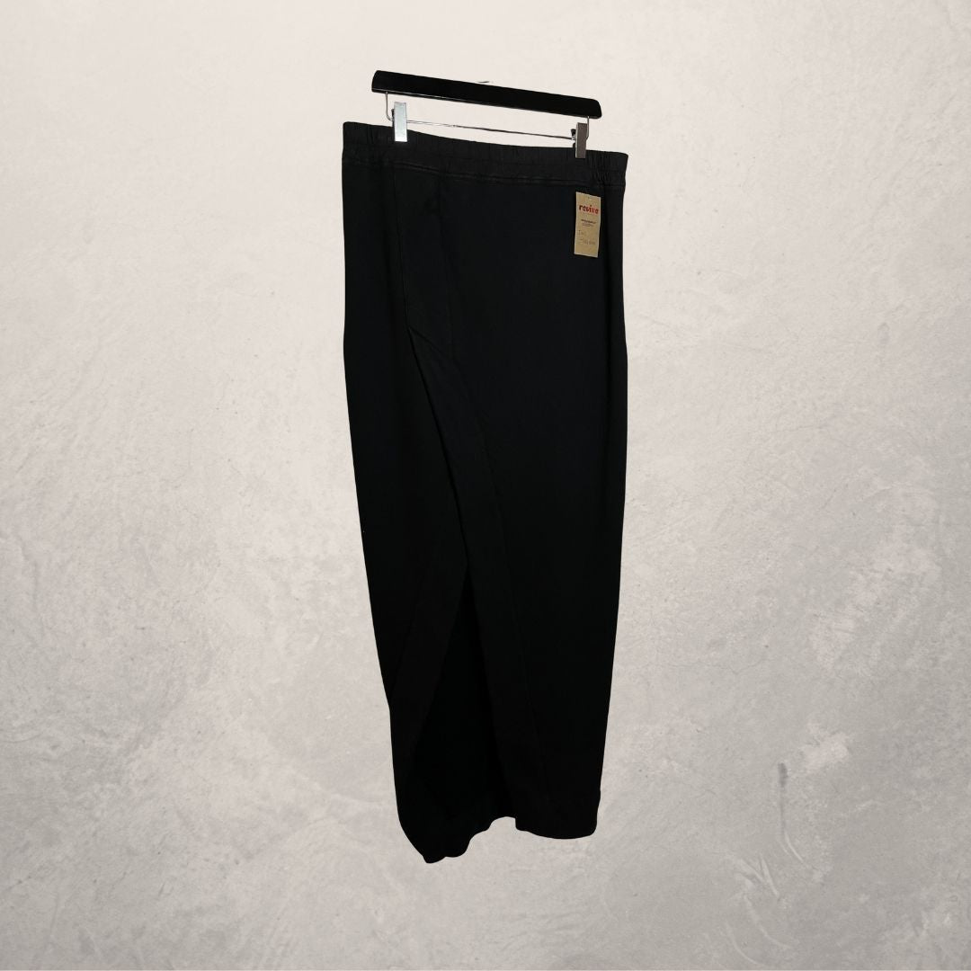 Rick Owen DRKSHDW zwarte fleece maxi-rok M/L