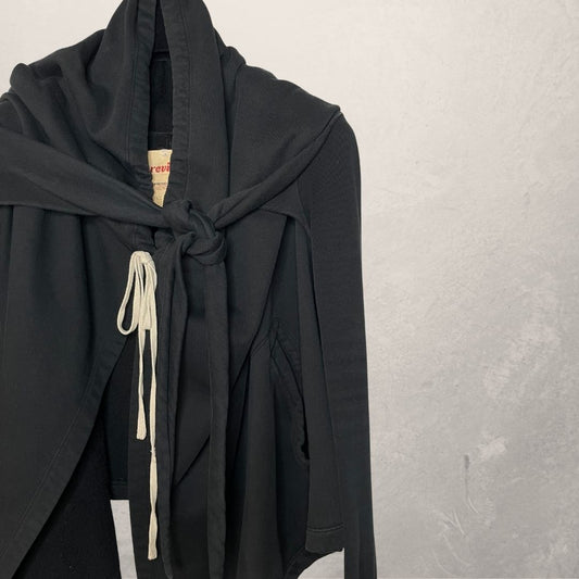 Rick Owen DRKSHDW black fleece oversized hoodie S/M