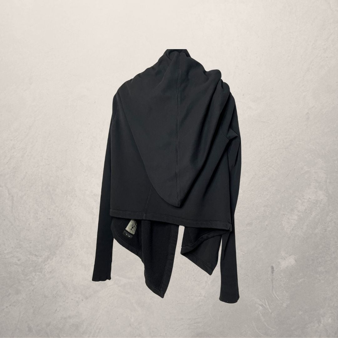 Rick Owen DRKSHDW zwarte fleece oversized hoodie S/M