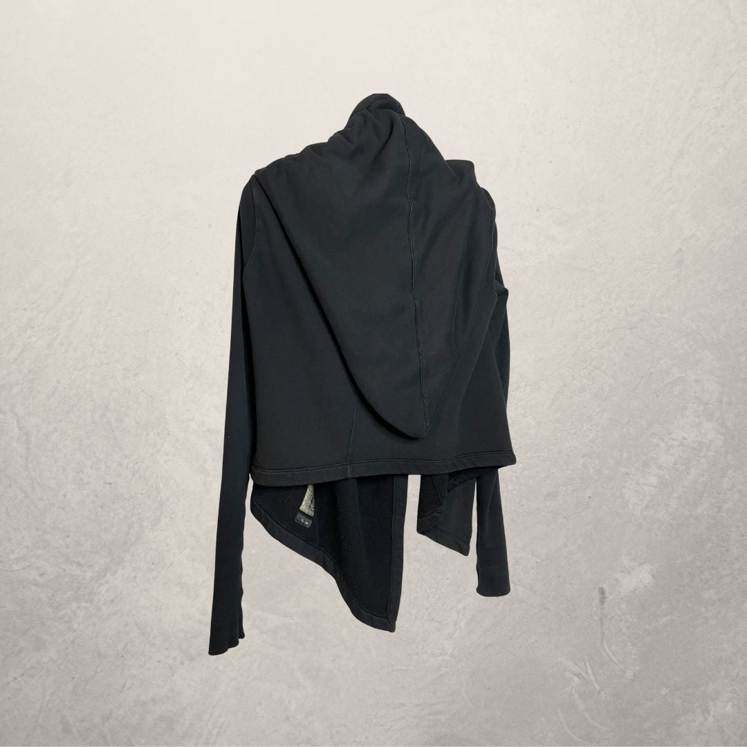 Rick Owen DRKSHDW zwarte fleece oversized hoodie S/M