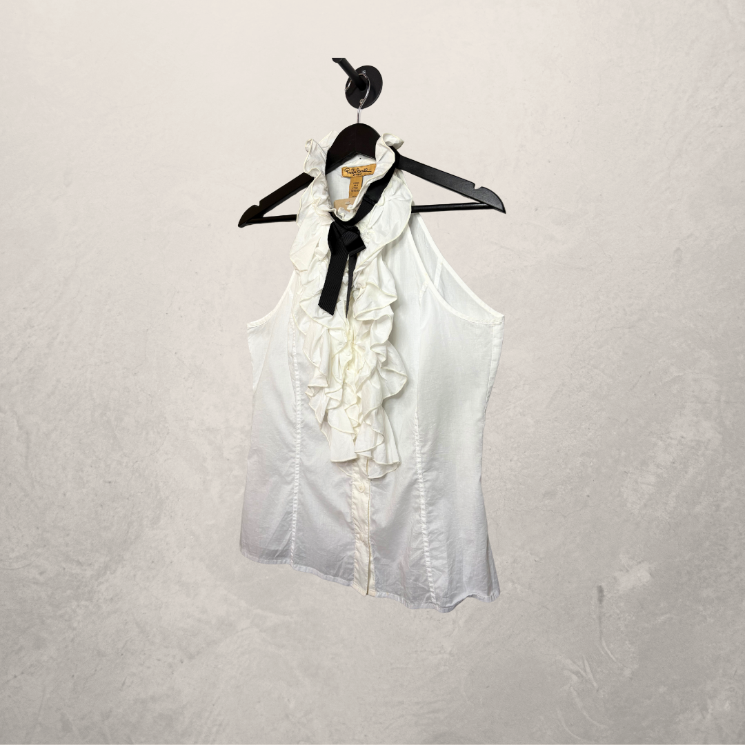 Roberto Cavalli by H&M witte ruffel top S