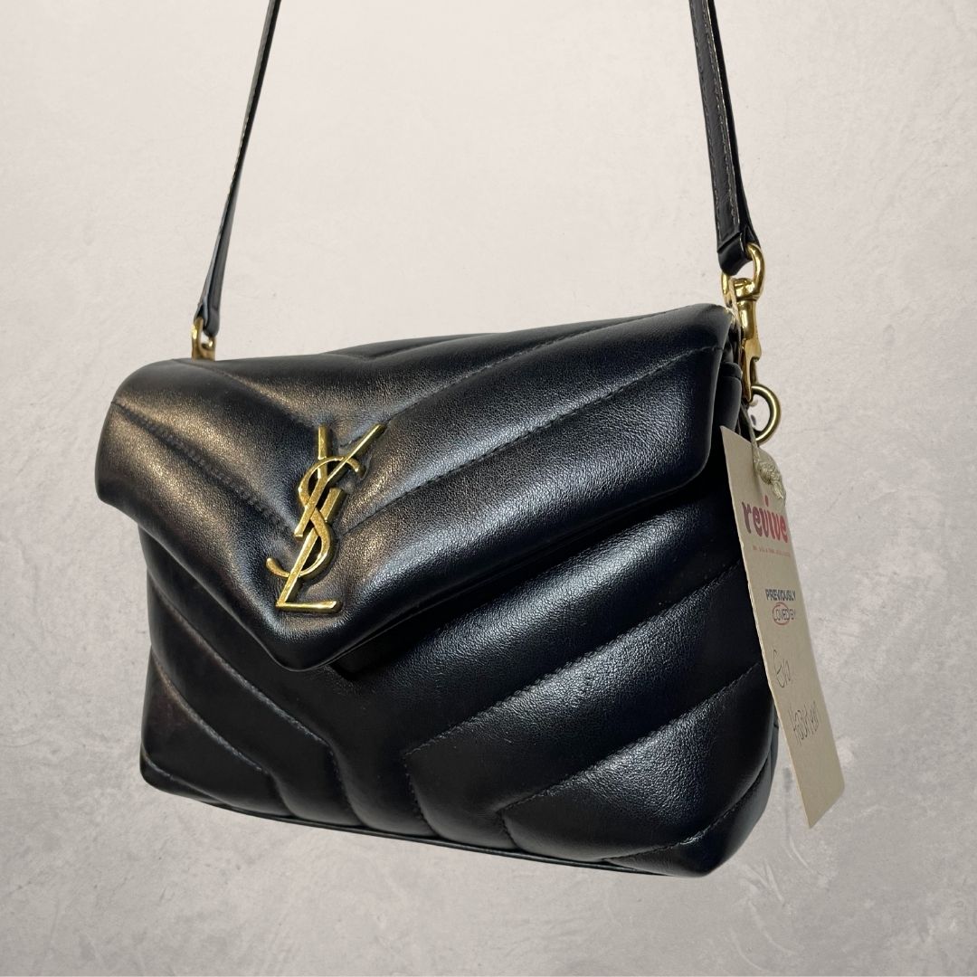 Saint Laurent LouLou zwarte leren Toy crossbody tas