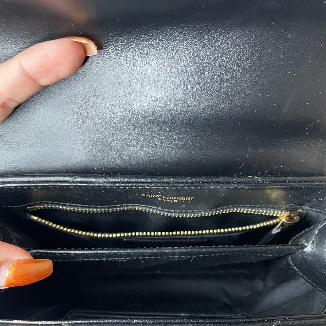 Saint Laurent LouLou zwarte leren Toy crossbody tas