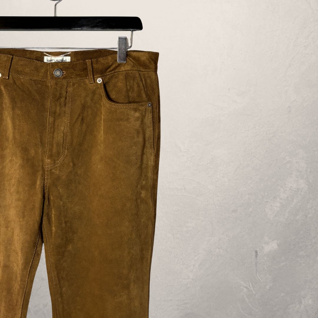 Saint Laurent Paris brown suede pants 48