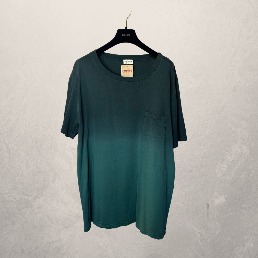 Saint Laurent green tie dye t-shirt M