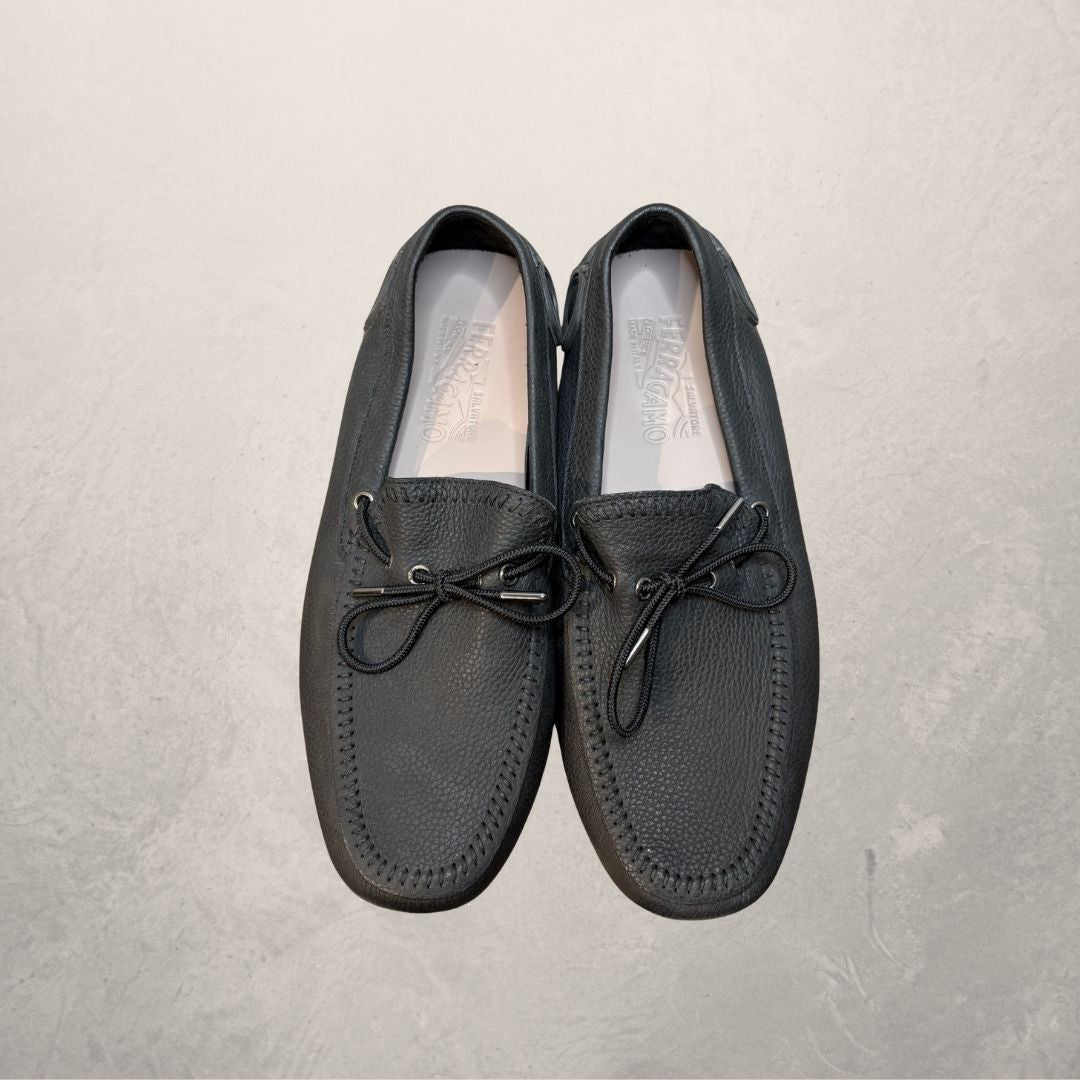 Salvatore ferragamo black leather loafers 41
