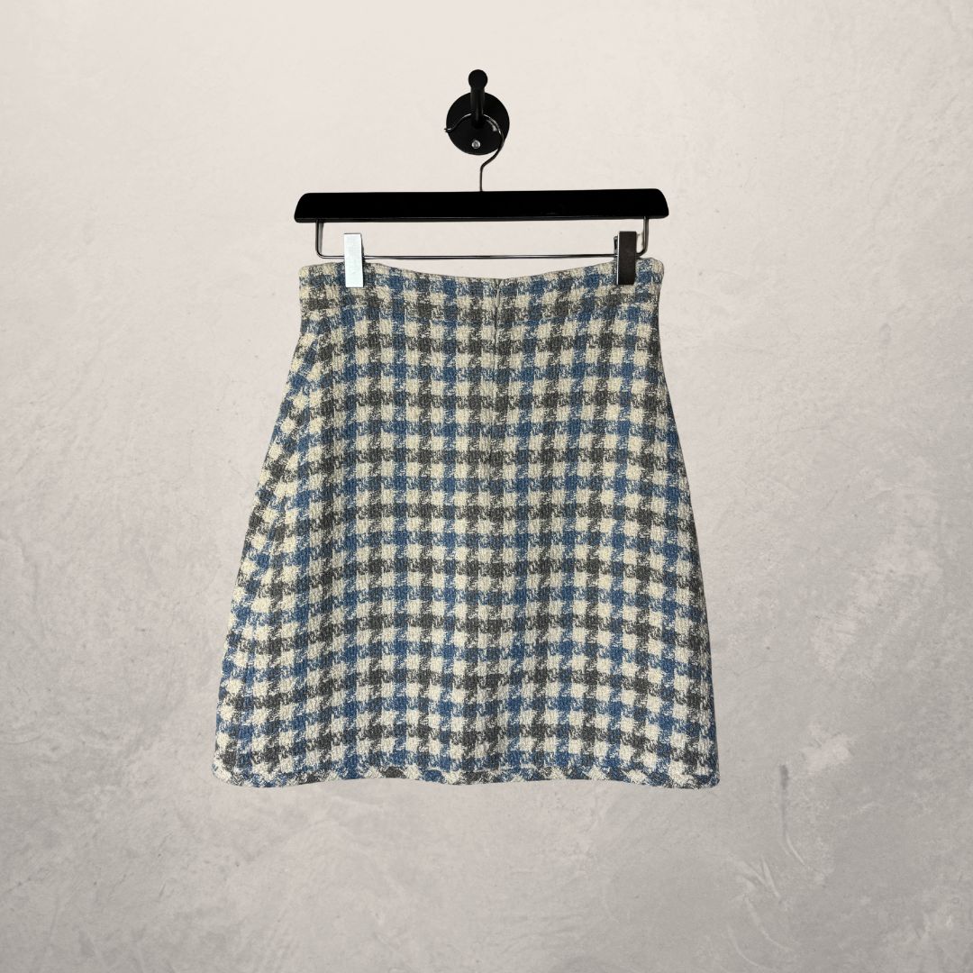 Sandro white/blue tweed skirt XS