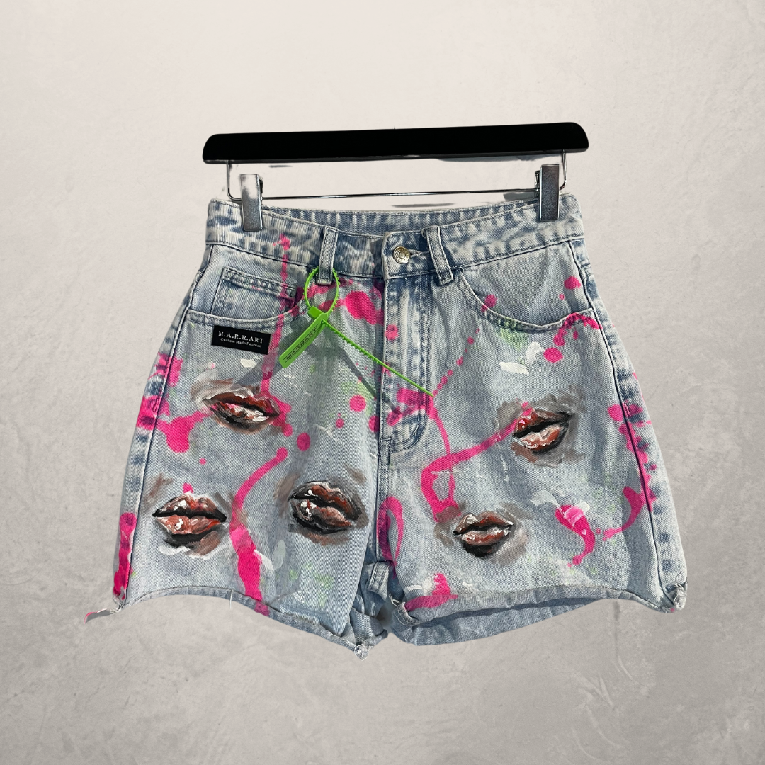 Savage lips blue denim shorts S - By @M.a.r.r.art