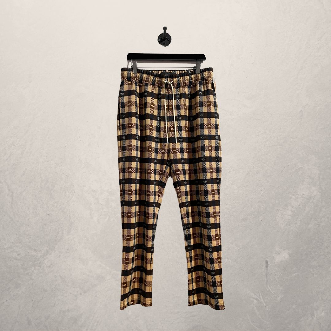 Scotch & Soda beige print track pants L- as seen on Carice van Houten